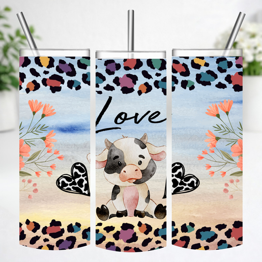 Pastel Cow Love Tumbler