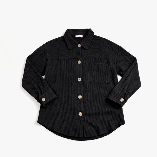 Everyday Ease Wavy Rib Button Jacket