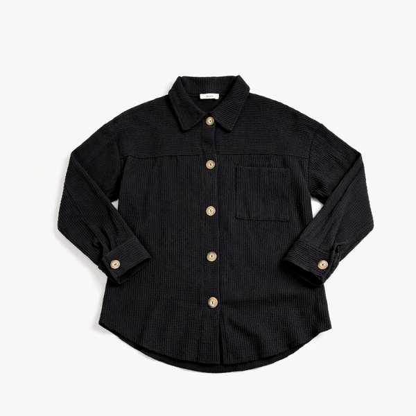 Everyday Ease Wavy Rib Button Jacket