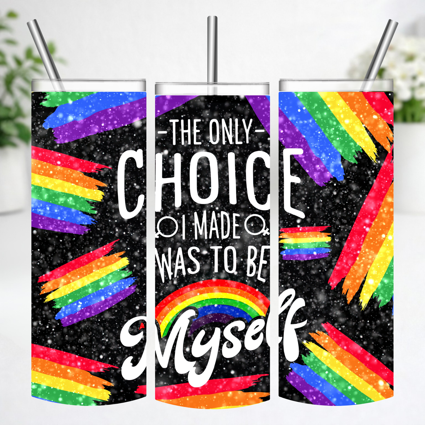 Be Myself Rainbow Pride Tumbler
