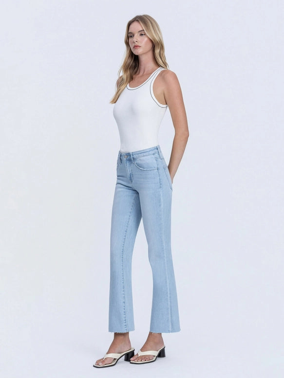 Miranda Mid-Rise Light Wash Ankle Bootcut Jeans