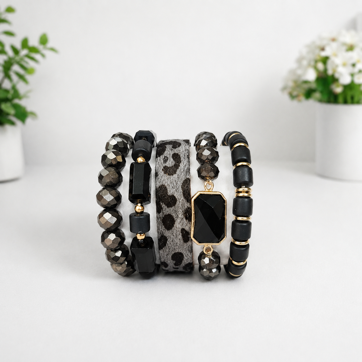 Animal Print Stack Bracelets