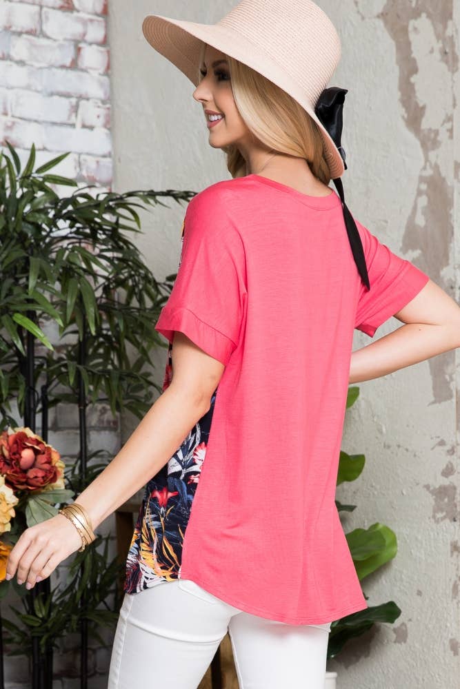 Sunset Bloom Raglan Top