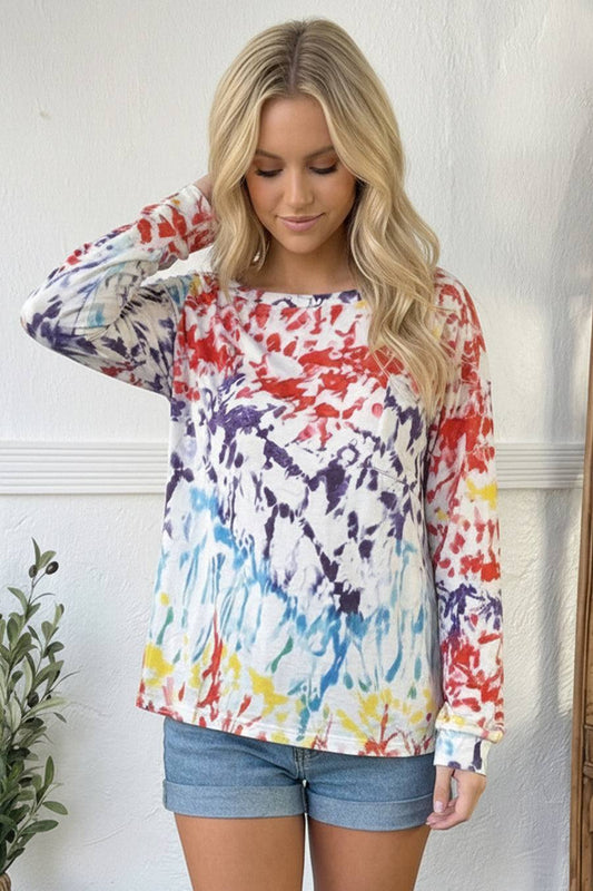 Tie Dye Bloom Long Sleeve Top