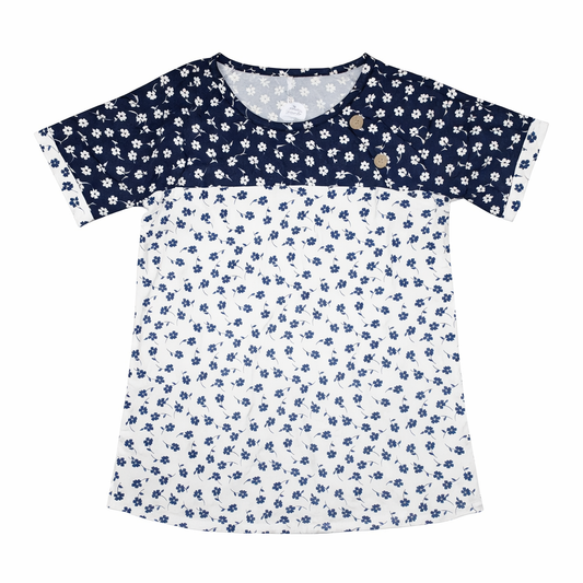 Midnight Meadow Button Detail Top