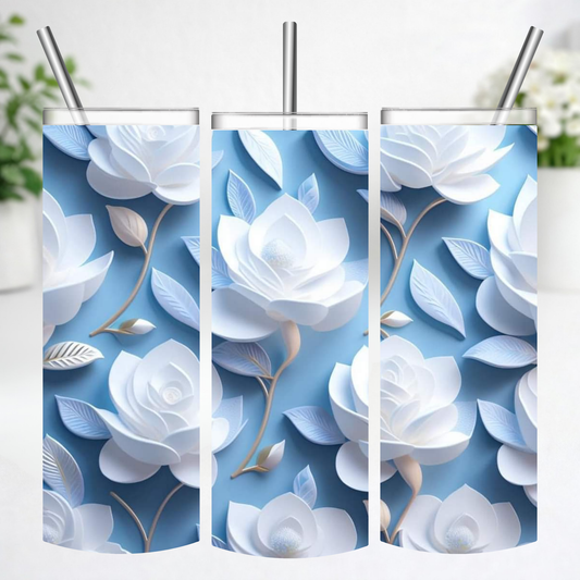 Blue Magnolia Elegance Tumbler