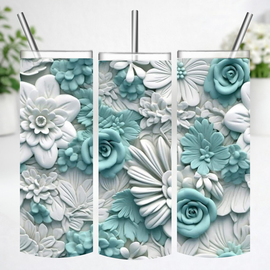 Aqua Garden Blossom Tumbler