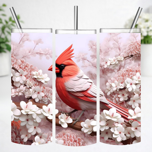 Blushing Cardinal Blossom Tumbler