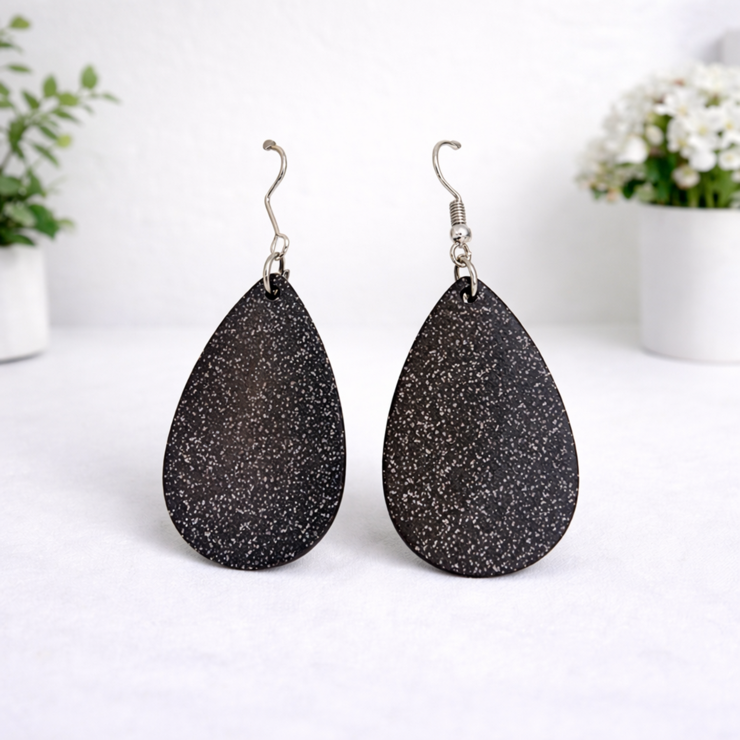 Printed Acrylic Teardrop Earrings