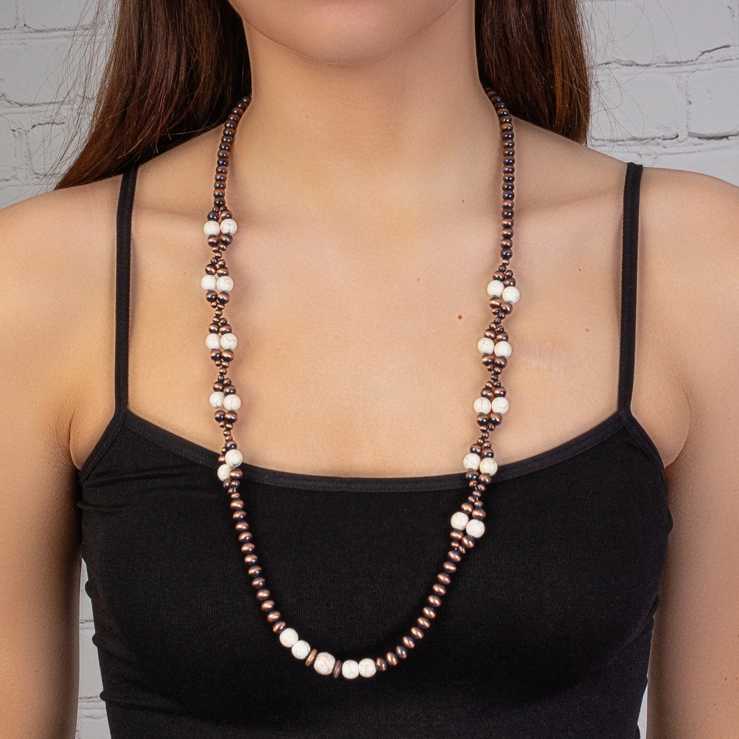 Desert Pearl Copper Beaded Necklace