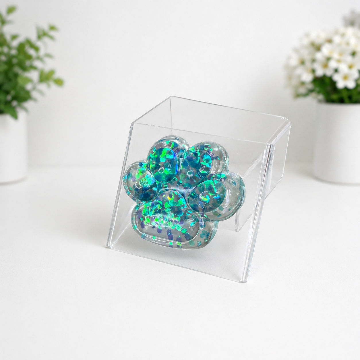 Glitter Paw Print Taba Squishy