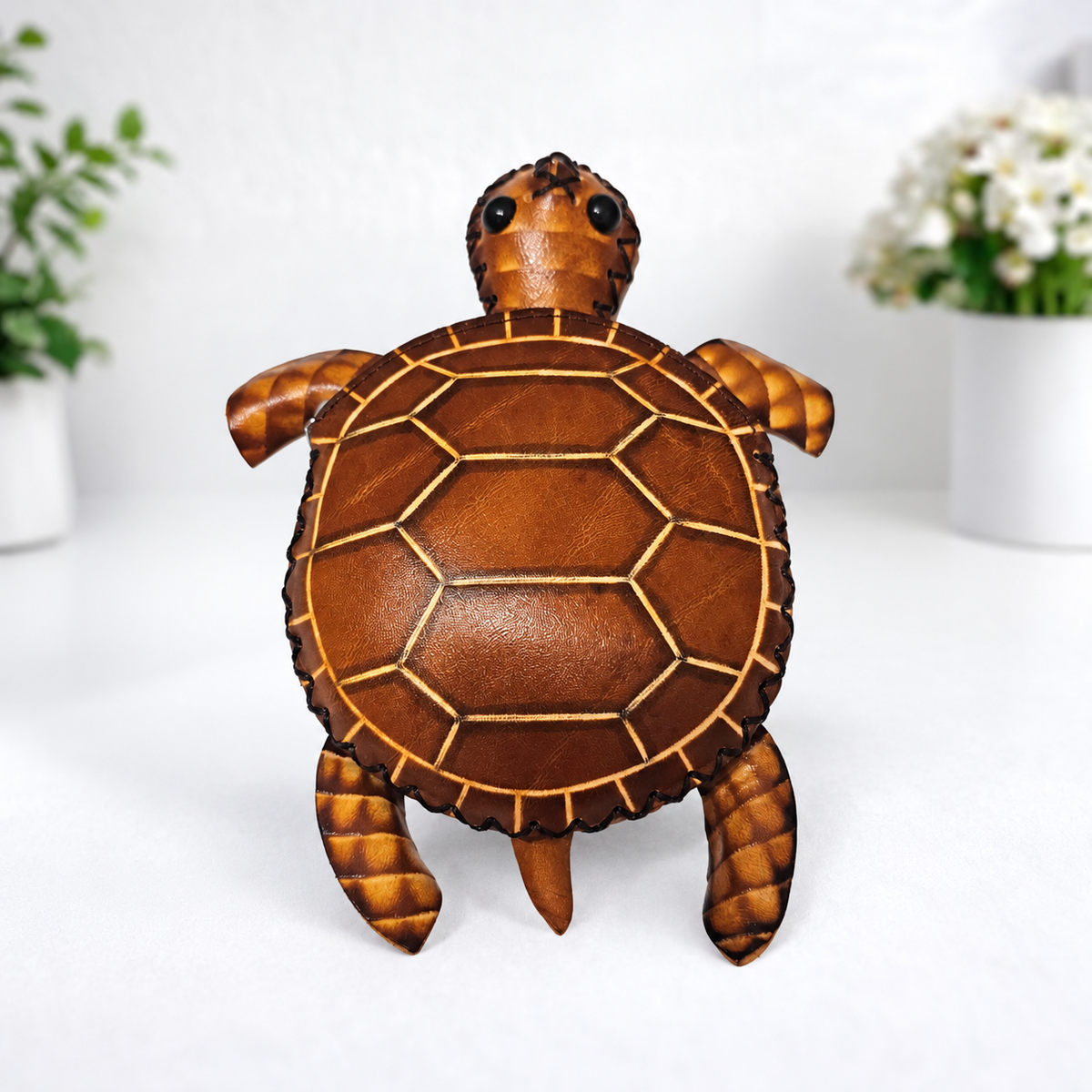 Leather Animal Coin Purse with Zip Closure