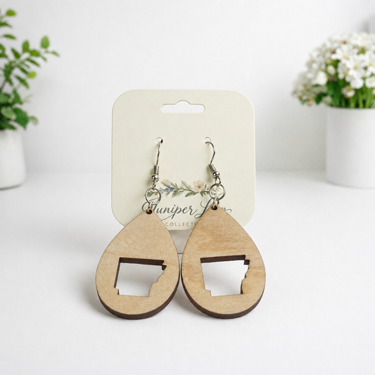 Wooden Teardrop Earrings