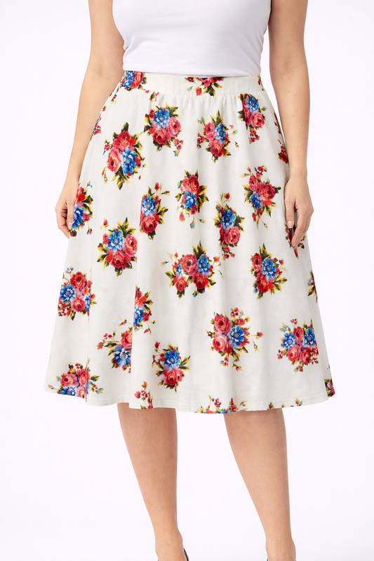 🌸 Blossom Breeze Floral Swing Skirt