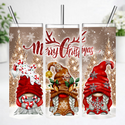 Merry Christmas Gnome Trio Tumbler