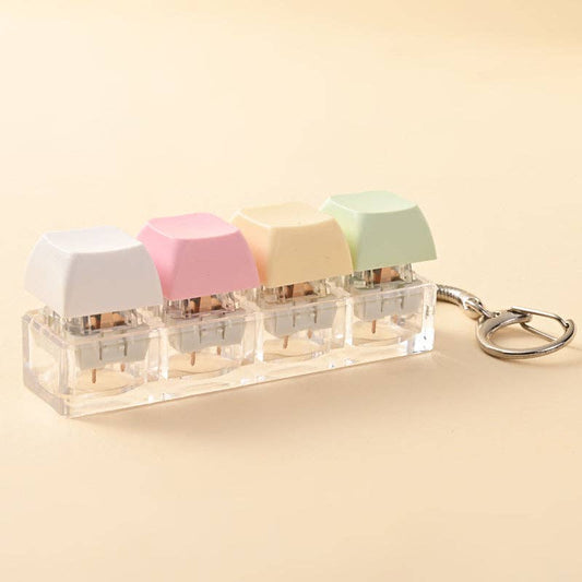 Pastel Pop 4-Key Keyboard Clicker Fidget Keychain