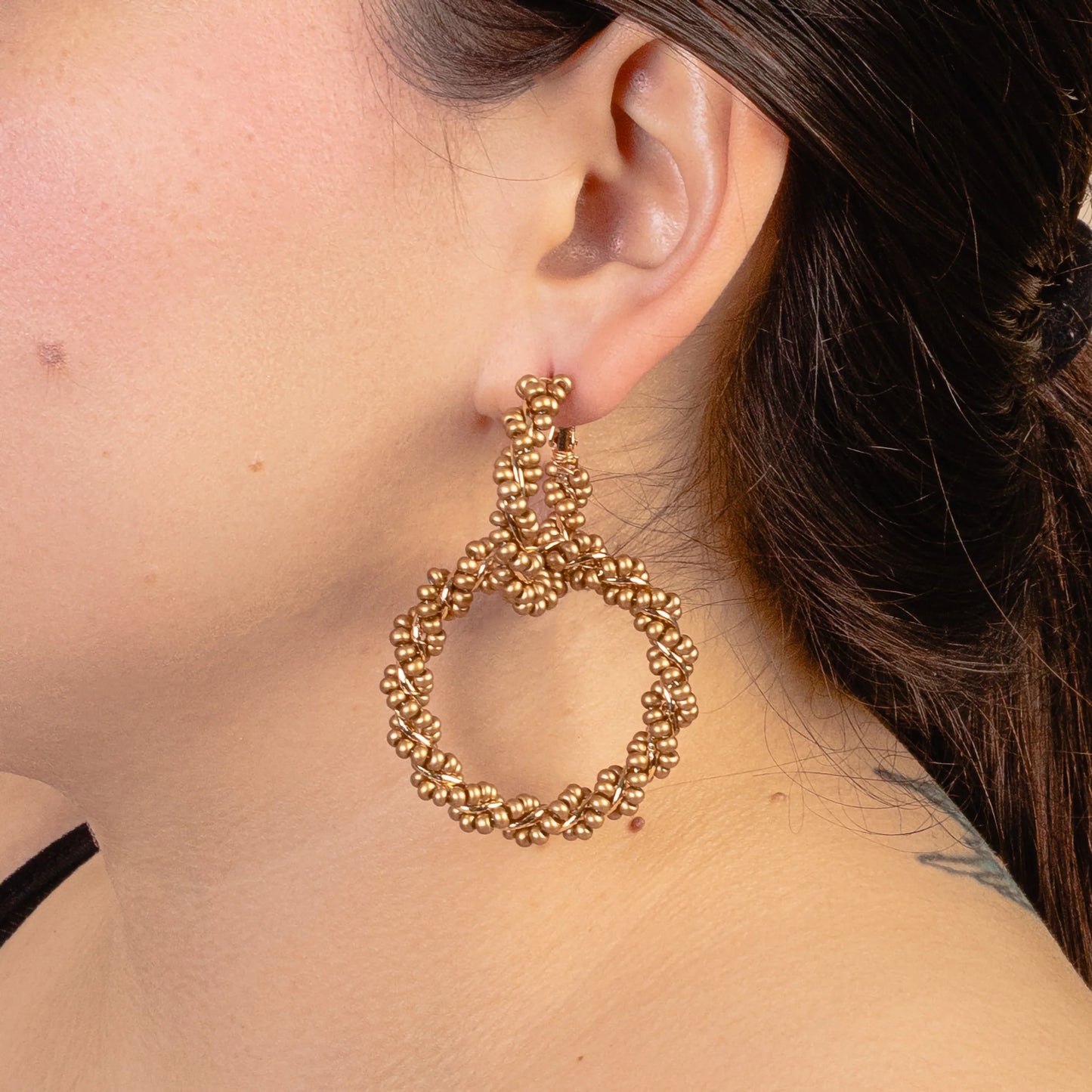 Beaded Hoop Earrings