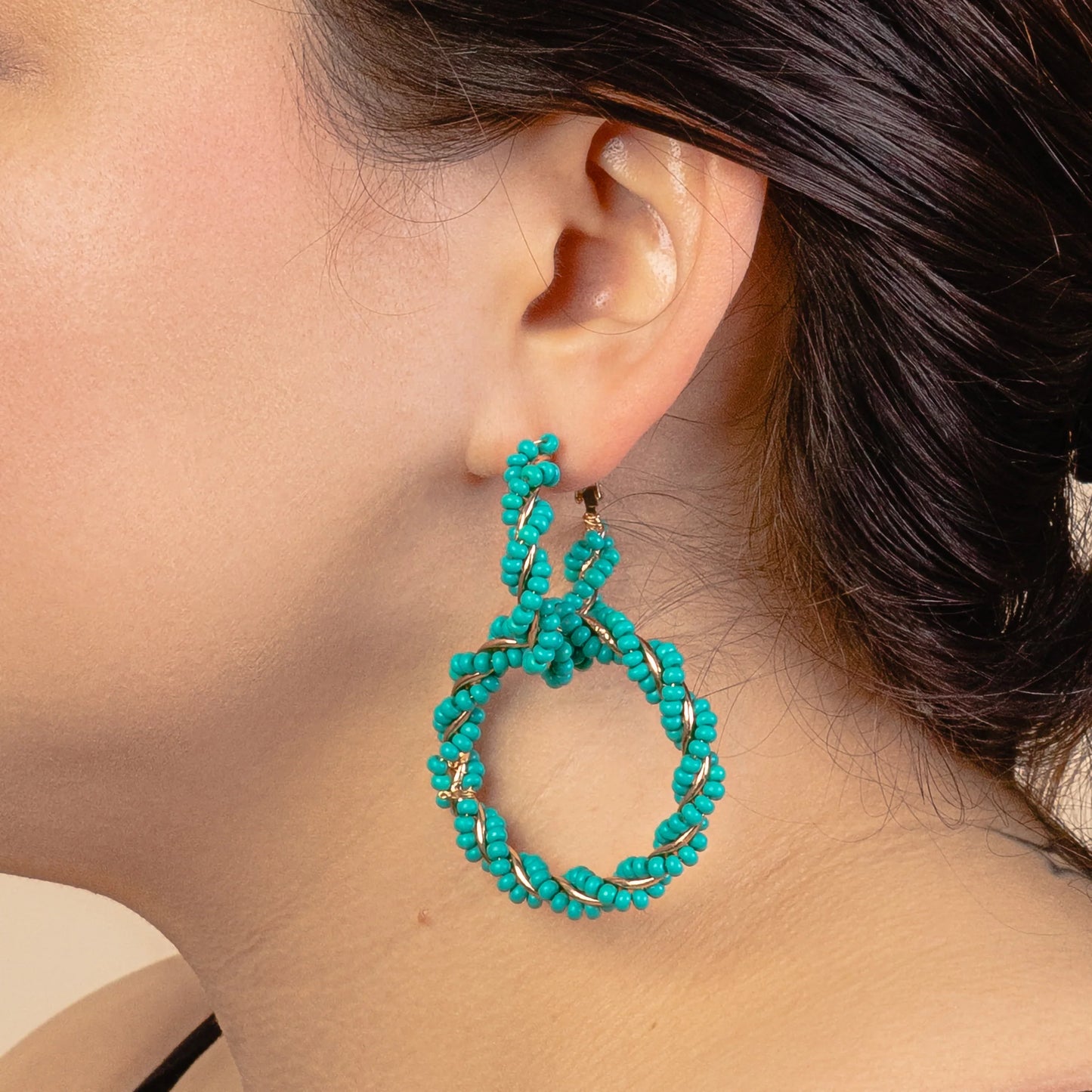 Beaded Hoop Earrings