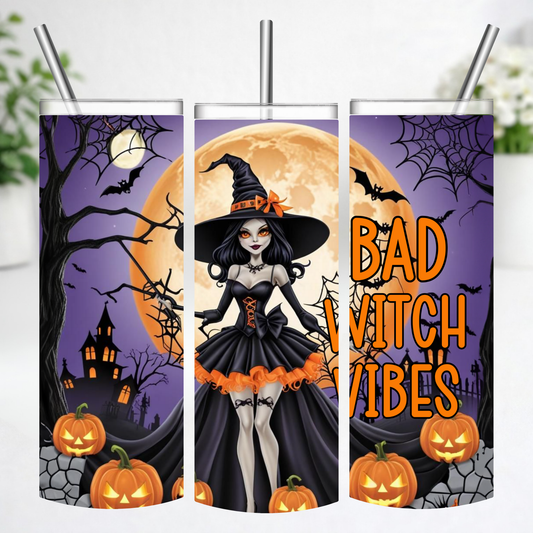Bad Witch Vibes Halloween Tumbler