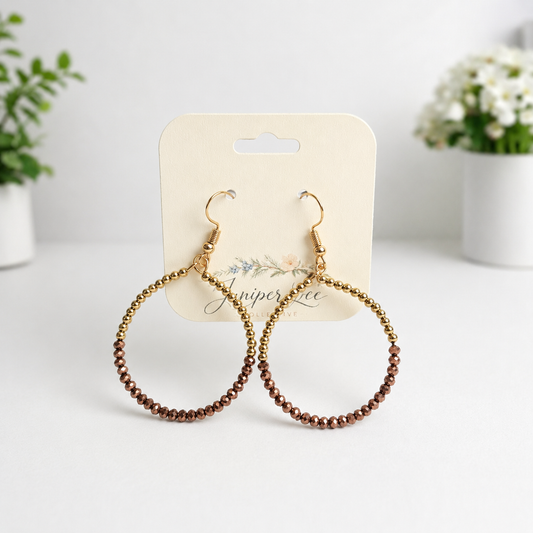Crystal Beaded Hoop Earrings