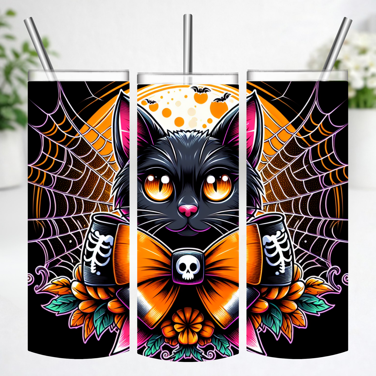 Spooky Kitty Halloween Tumbler