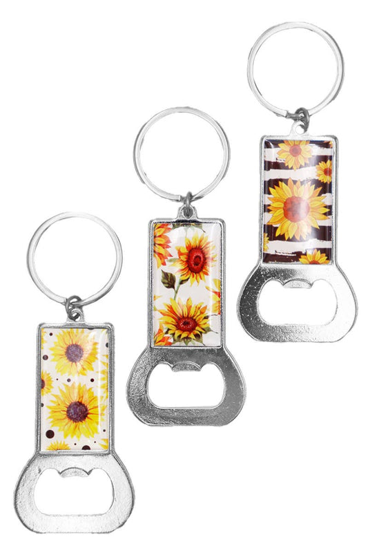 Sunflower Bottle Opener Keychain