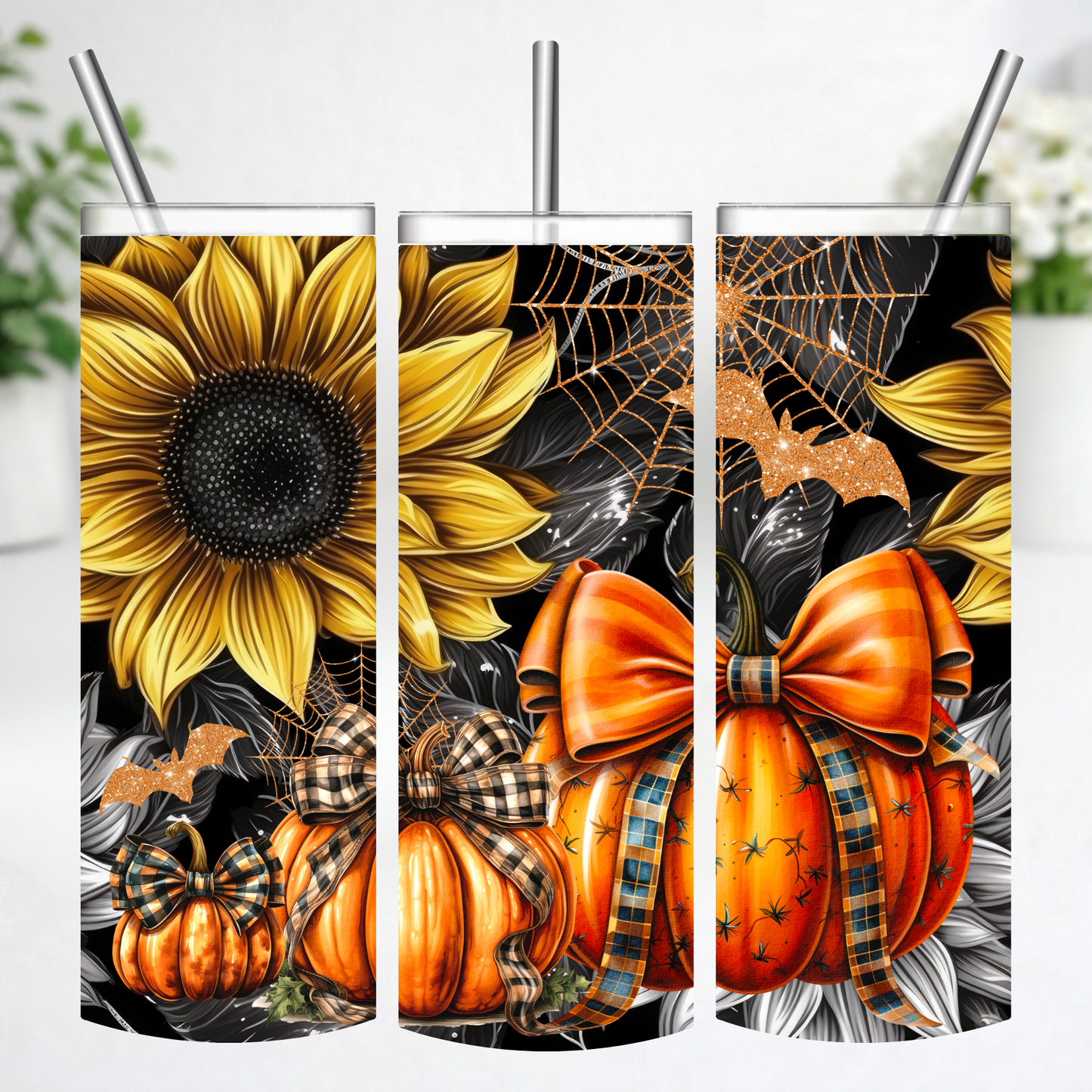 Spooky Sunflower Pumpkin Tumbler