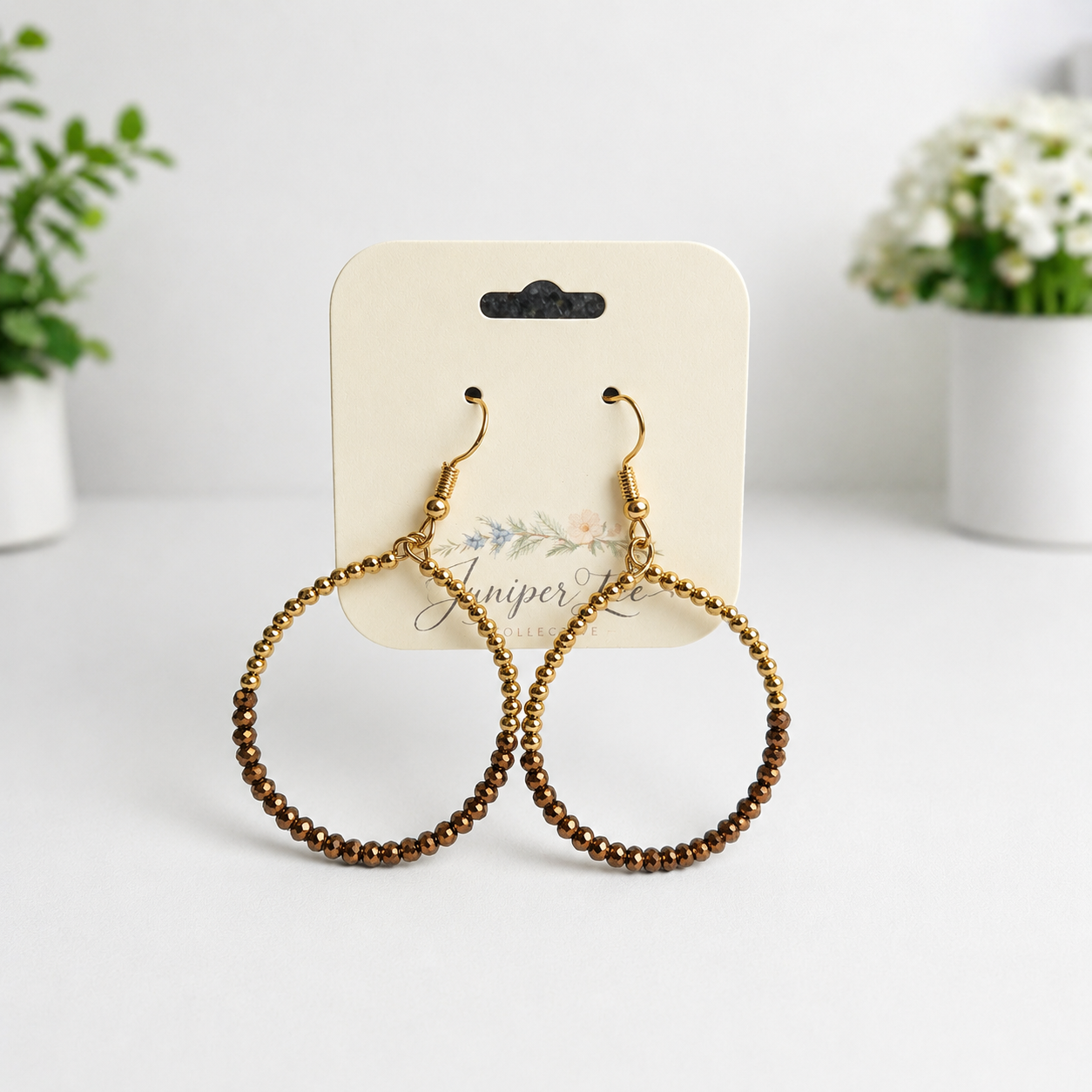 Crystal Beaded Hoop Earrings