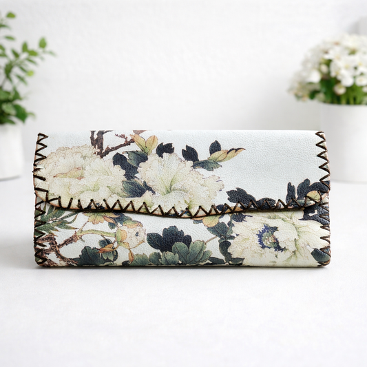 Floral Whipstitch Wallet
