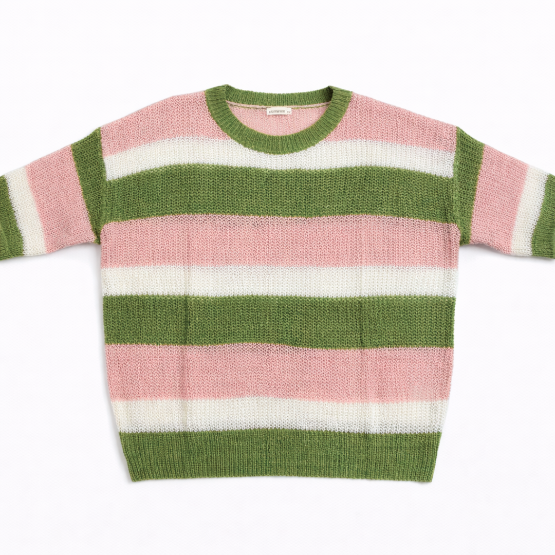 Garden Stroll Striped Knit Sweater