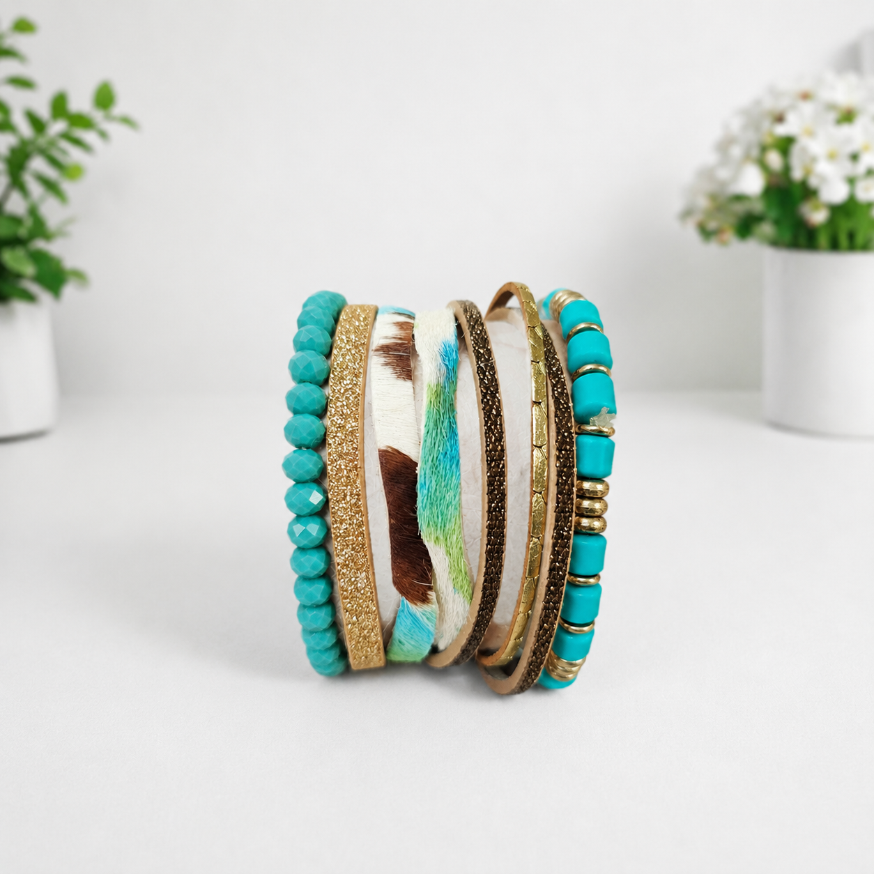 Animal Print Stack Bracelets