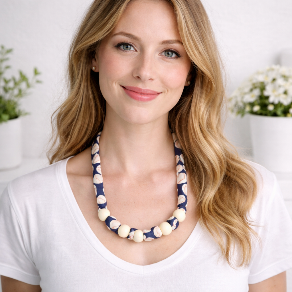 Fabric Bead Necklace