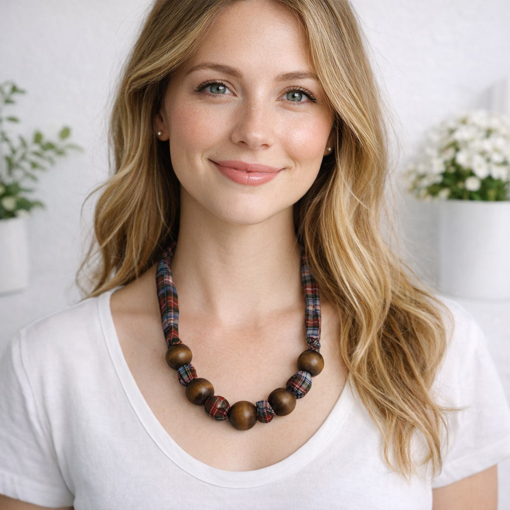 Fabric Bead Necklace