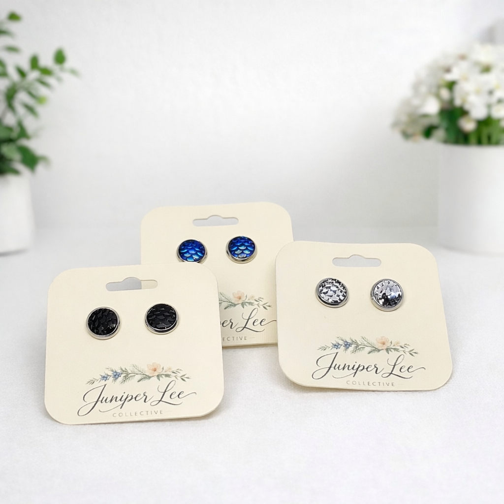 Mermaid Scale Stud Earrings