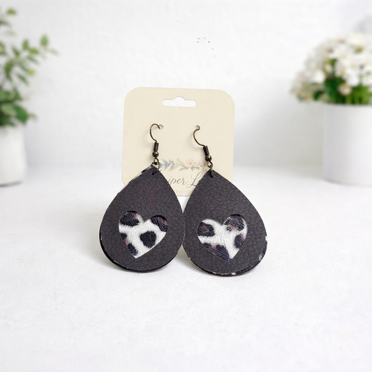 Tiered Faux Leather Earrings
