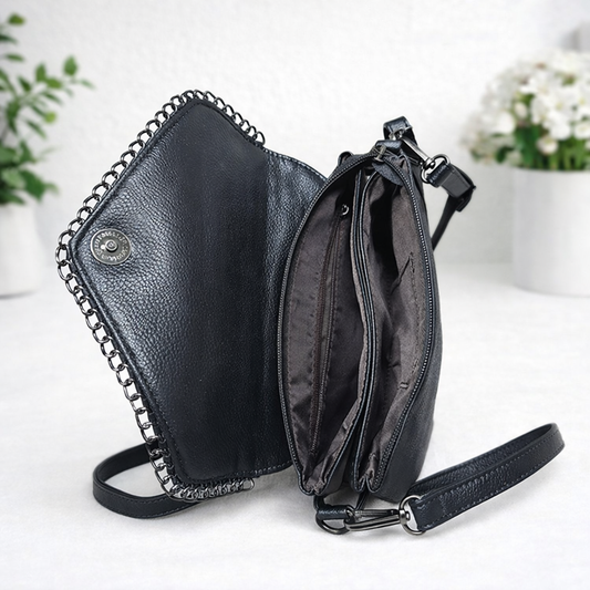 Noir Croc Envelope Purse