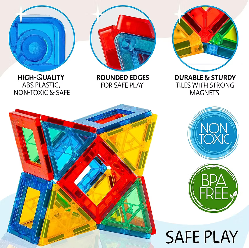 Magnetic Tiles 125 PCS XL Set with Storage Bag