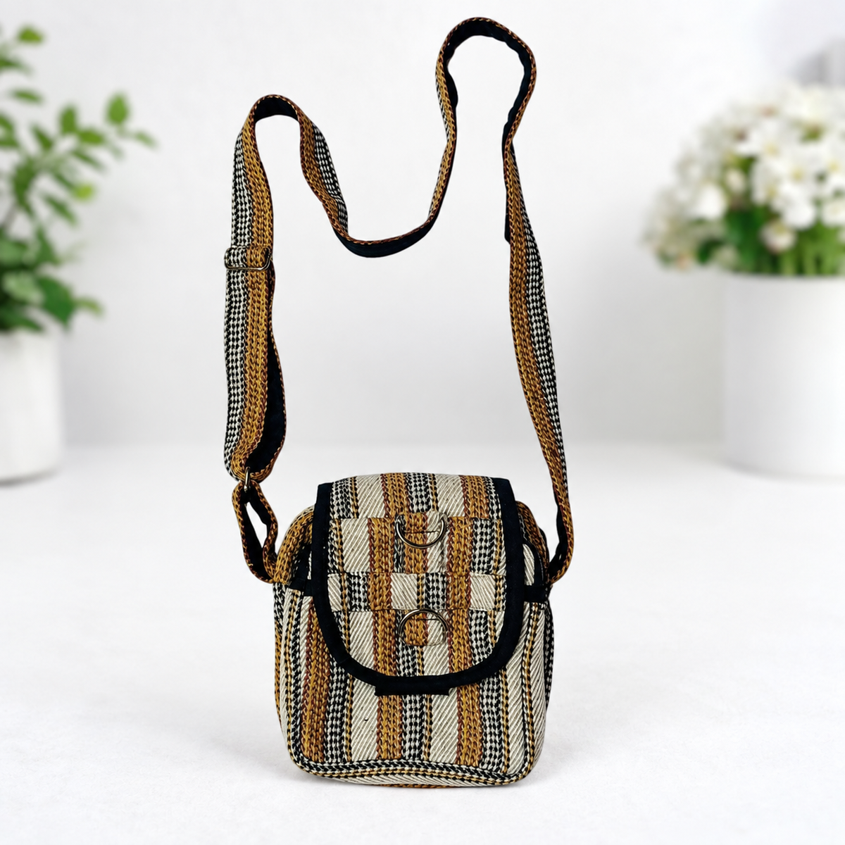 Black and Golden Multi Pocket Camera Bag