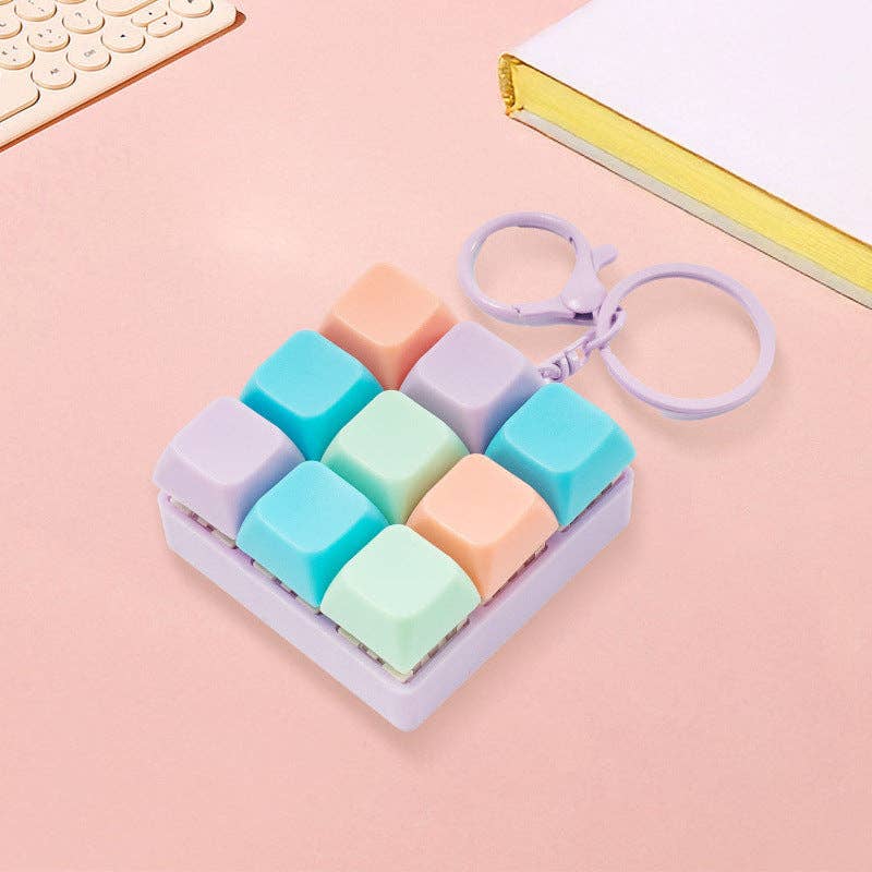 Pastel Pop Clicker Fidget Keychain
