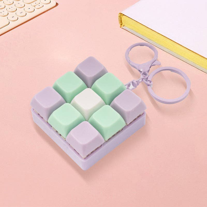Pastel Pop Clicker Fidget Keychain