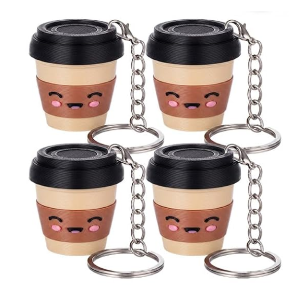Coffee Cup Fidget Clicker Keychains