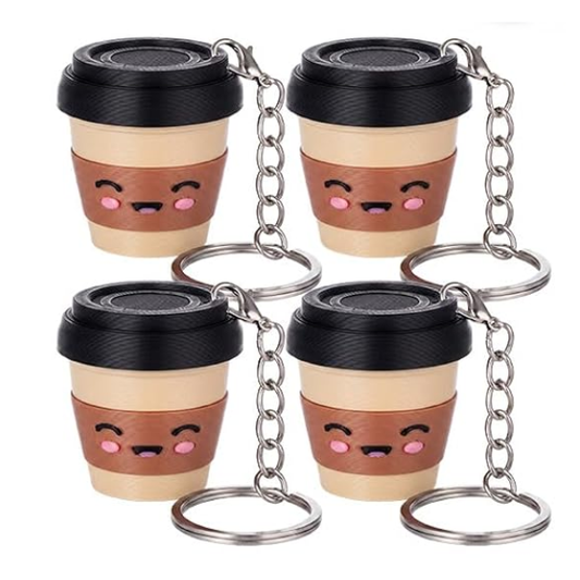 Coffee Cup Fidget Clicker Keychains