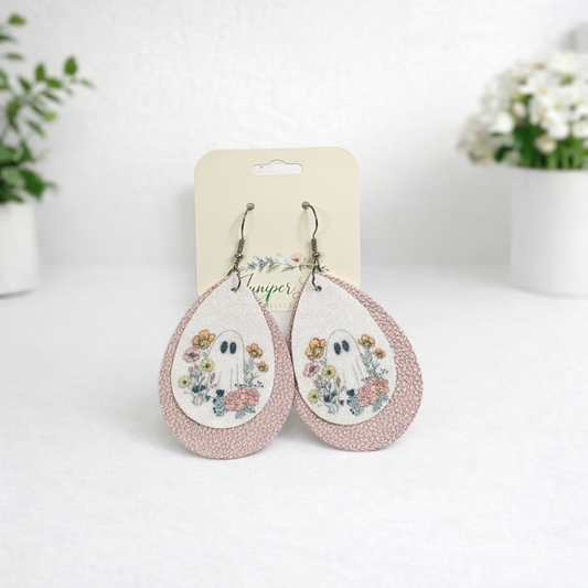 Printed Teardrop Earrings