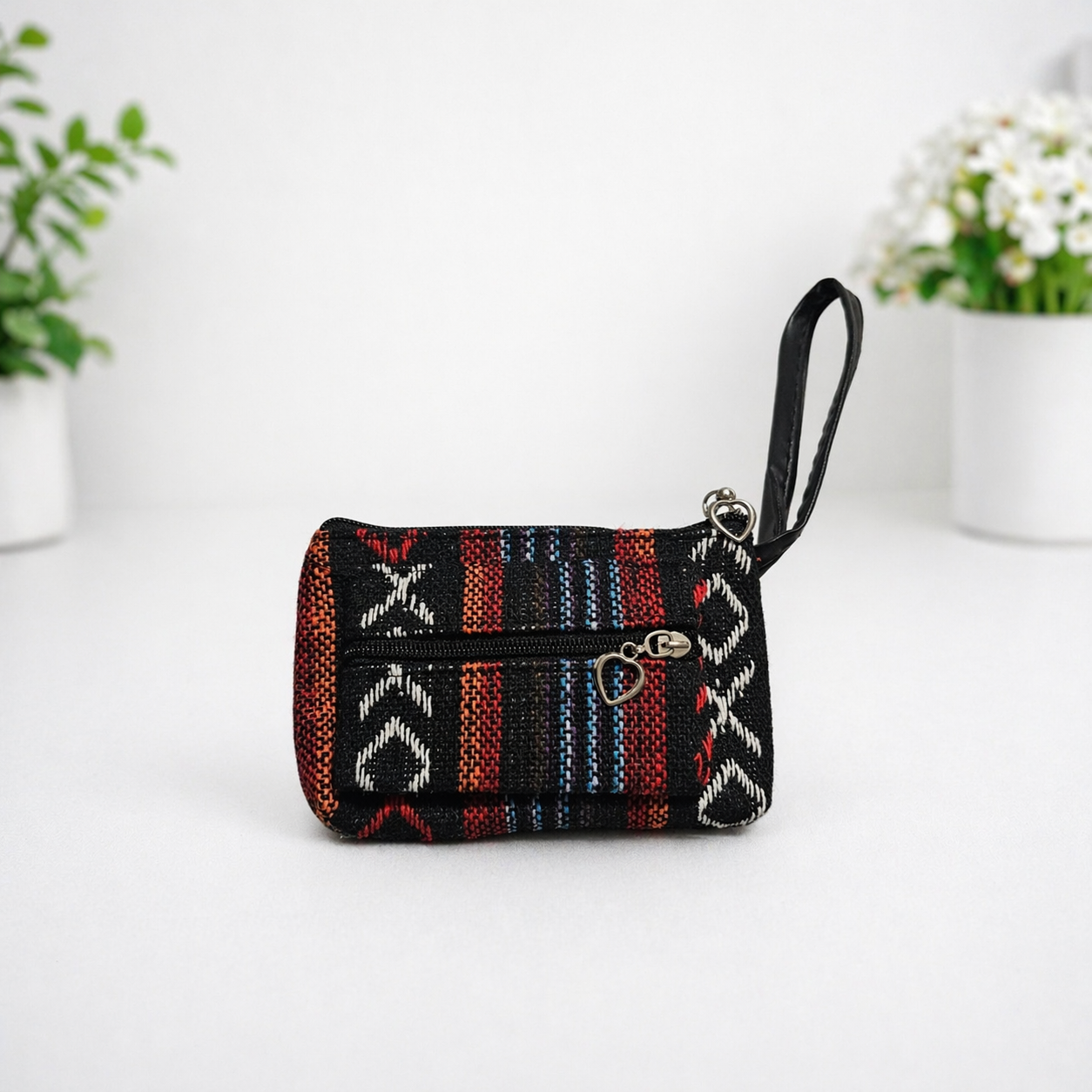 Boho Double Zipper Coin Purse