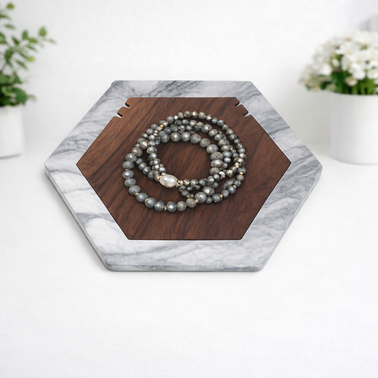 Classic Layered Beaded Stretch Bracelet Set