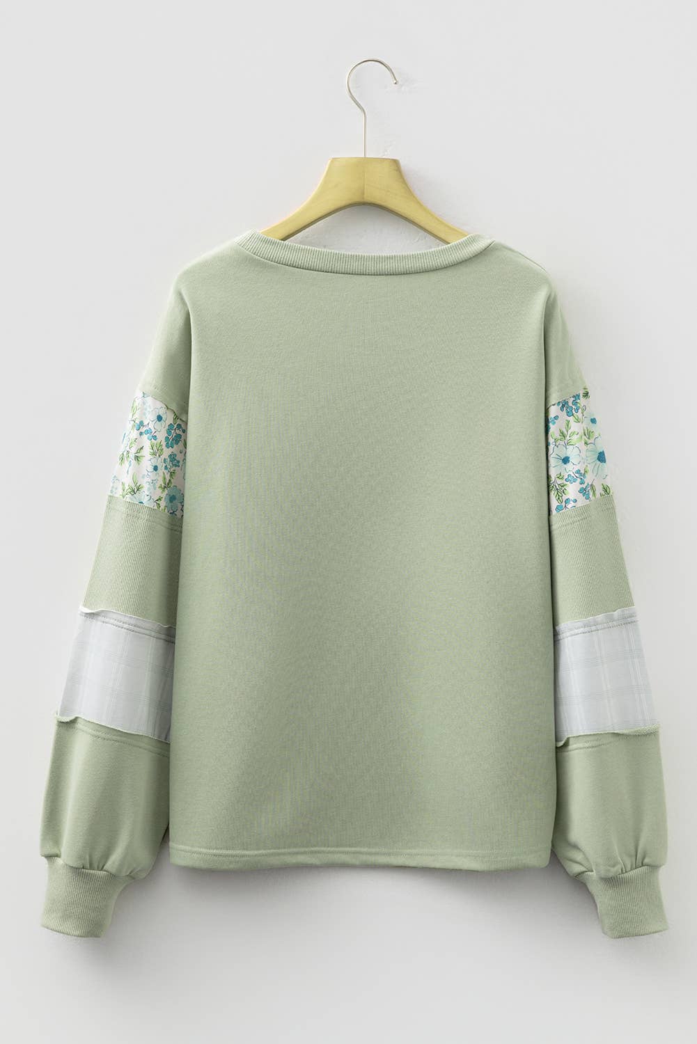 🌿 Meadow Breeze Floral & Plaid French Terry Top