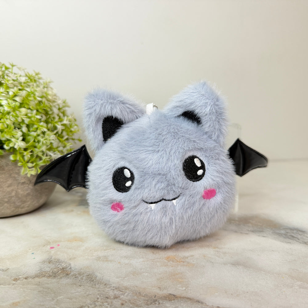 Halloween Pom Pom Bat Keychain