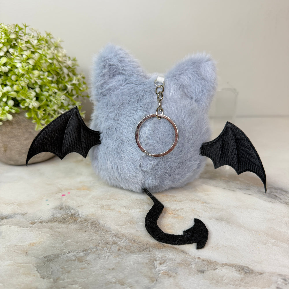 Halloween Pom Pom Bat Keychain