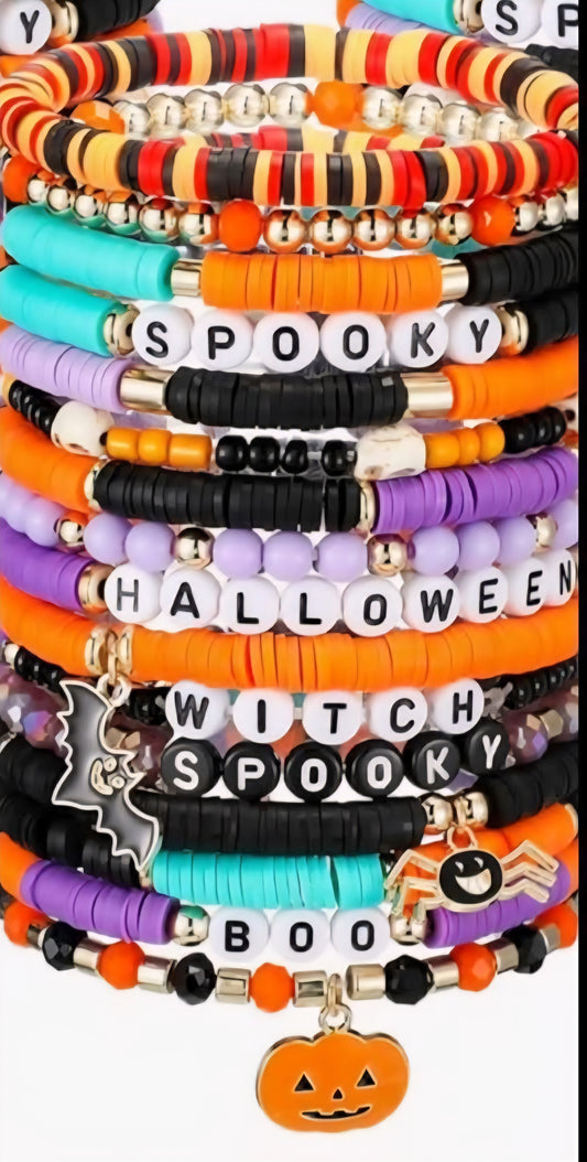 🎃👻 Halloween Polymer Clay Bracelets 🧡🖤